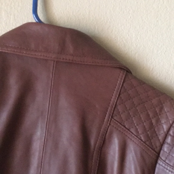 Anne Klein Brown Leather Coat - Picture 7 of 7